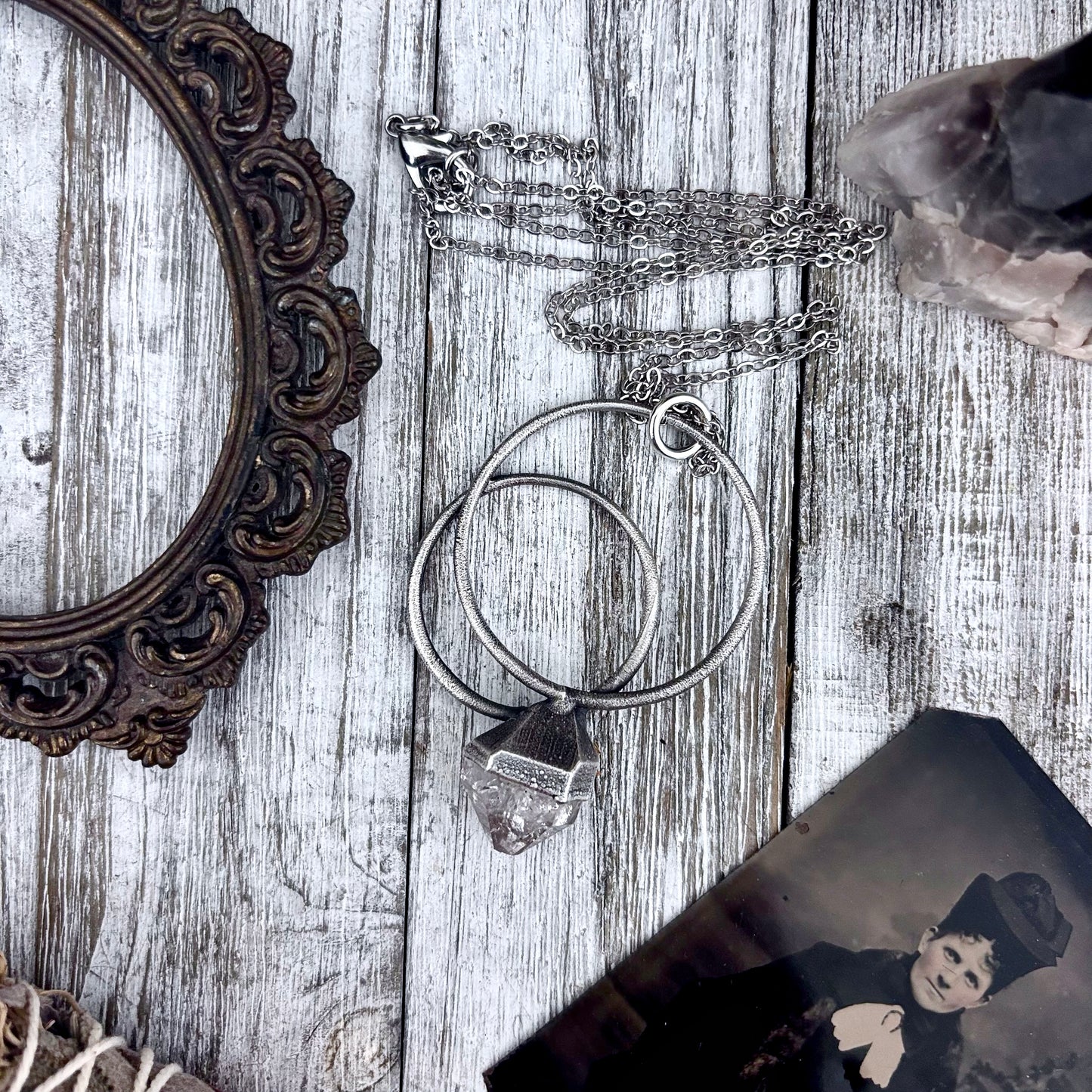 Herkimer Diamond Crystal Necklace in Fine Silver / Foxlark Collection - One of a Kind