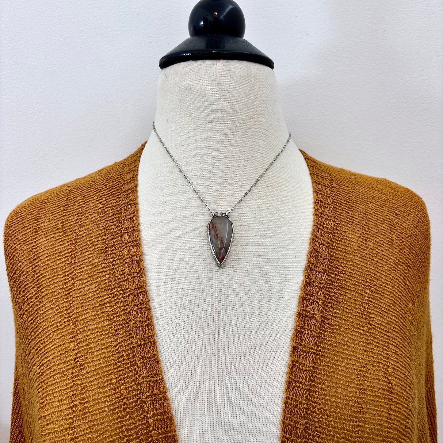 Rutilated Quartz Crystal Necklace in Fine Silver / Foxlark Collection - One of a Kind