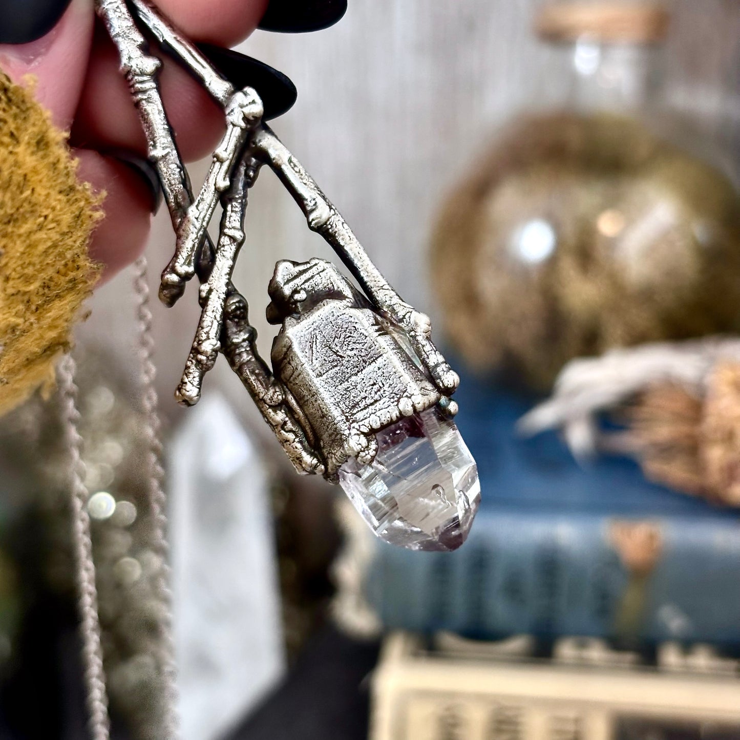 Raw Vera Cruz Amethyst Crystal Necklace in Silver / Sticks & Stones Collection