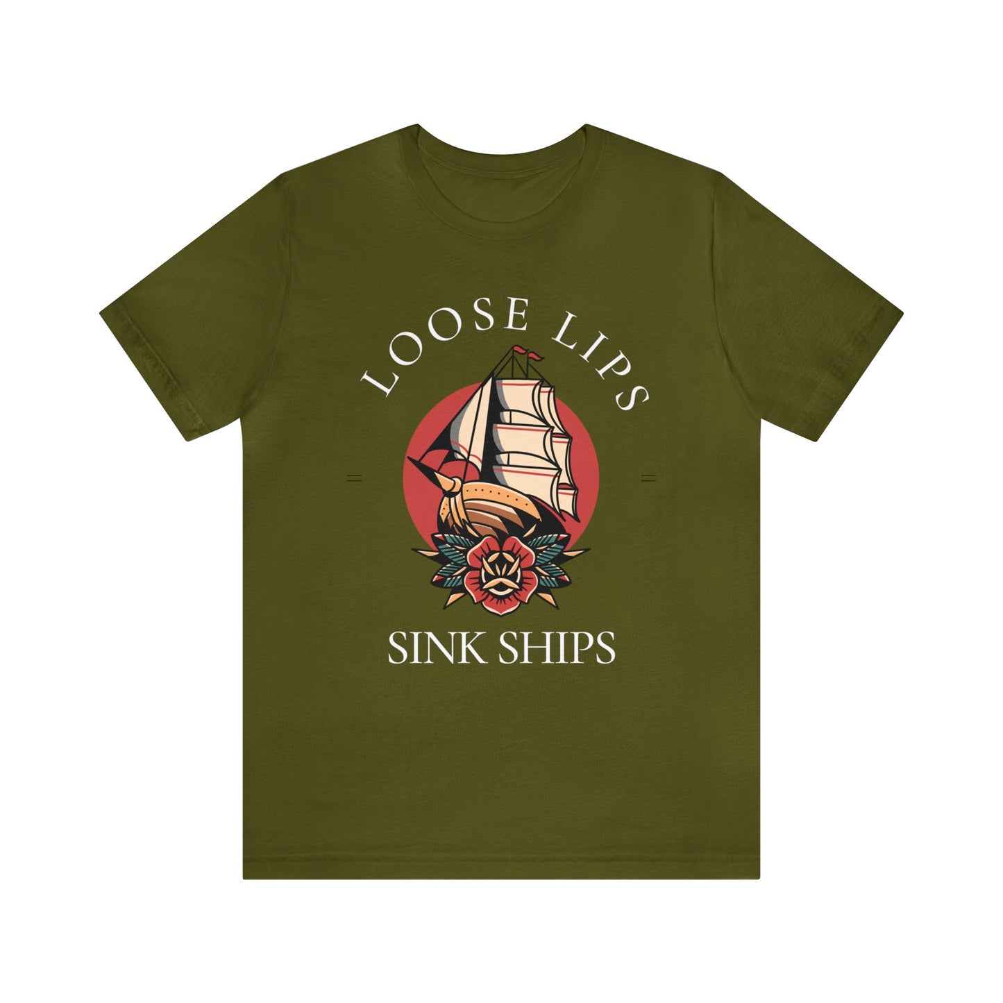 Loose Lips Sink Ships Tattoo T-shirt / Traditional Tattoo Tee Shirt / Punk Rock Clothing Tshirt Rockabilly Psychobilly Freak Goth - Foxlark Crystal Jewelry