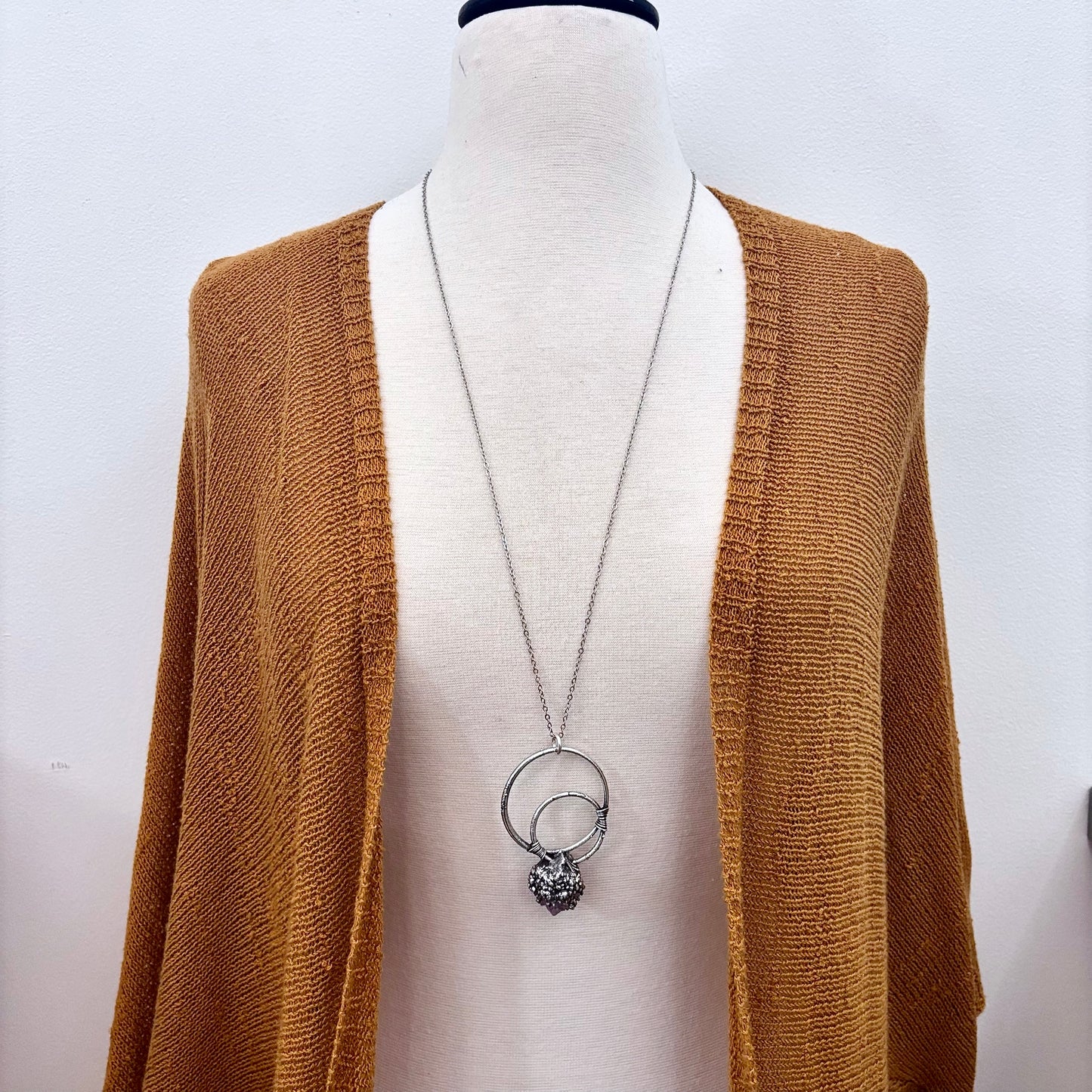 Raw Spirit Quartz Crystal Necklace in Fine Silver / Foxlark Collection - One of a Kind