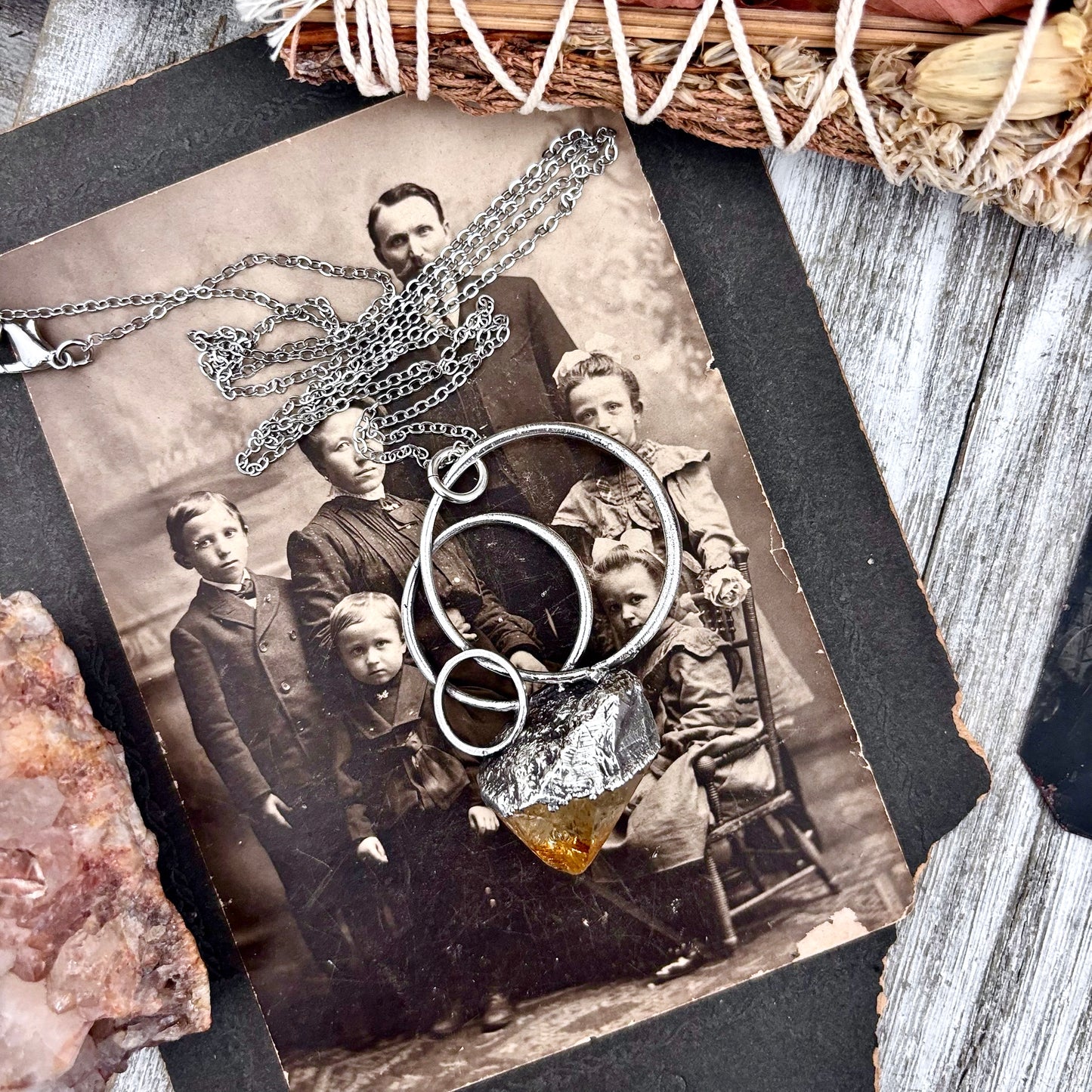 Big Raw Citrine Necklace in Fine Silver / Foxlark Collection - One of a Kind