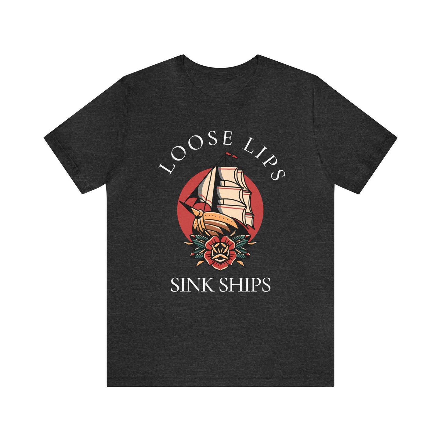 Loose Lips Sink Ships Tattoo T-shirt / Traditional Tattoo Tee Shirt / Punk Rock Clothing Tshirt Rockabilly Psychobilly Freak Goth - Foxlark Crystal Jewelry