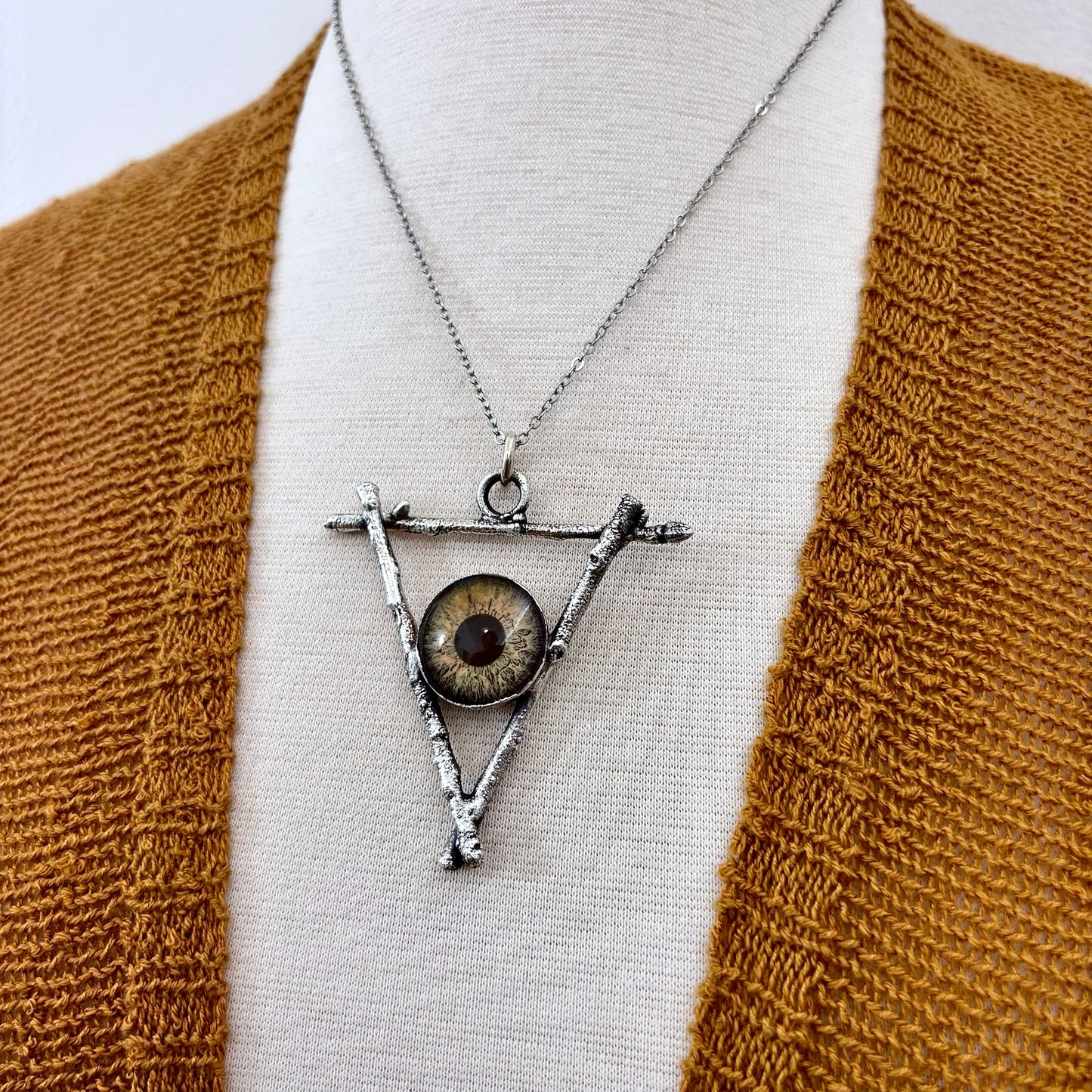 Eye Necklace Fine Silver / Sticks & Stones Collection