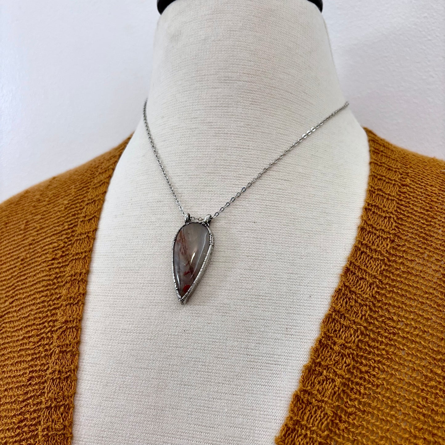 Rutilated Quartz Crystal Necklace in Fine Silver / Foxlark Collection - One of a Kind