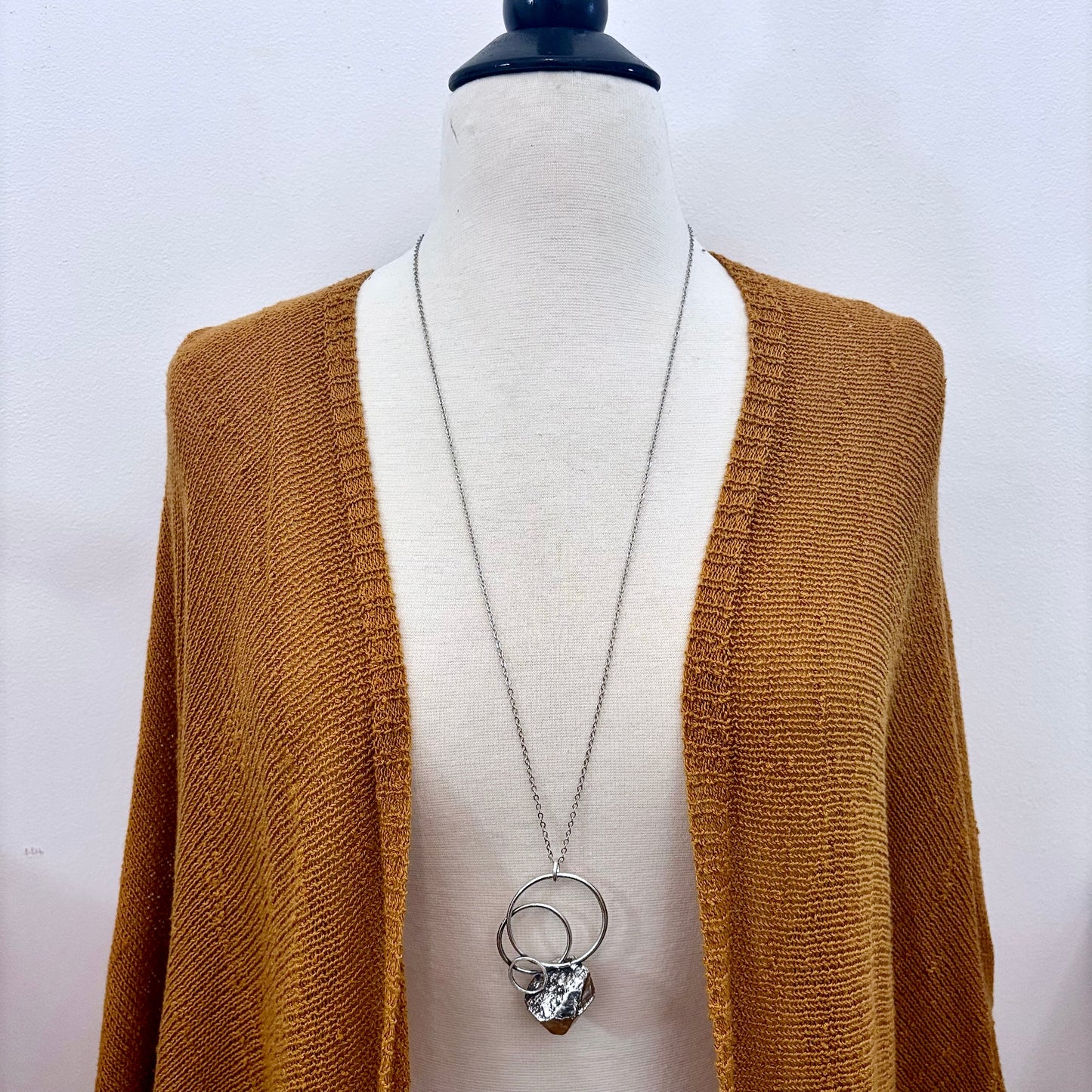 Big Raw Citrine Necklace in Fine Silver / Foxlark Collection - One of a Kind
