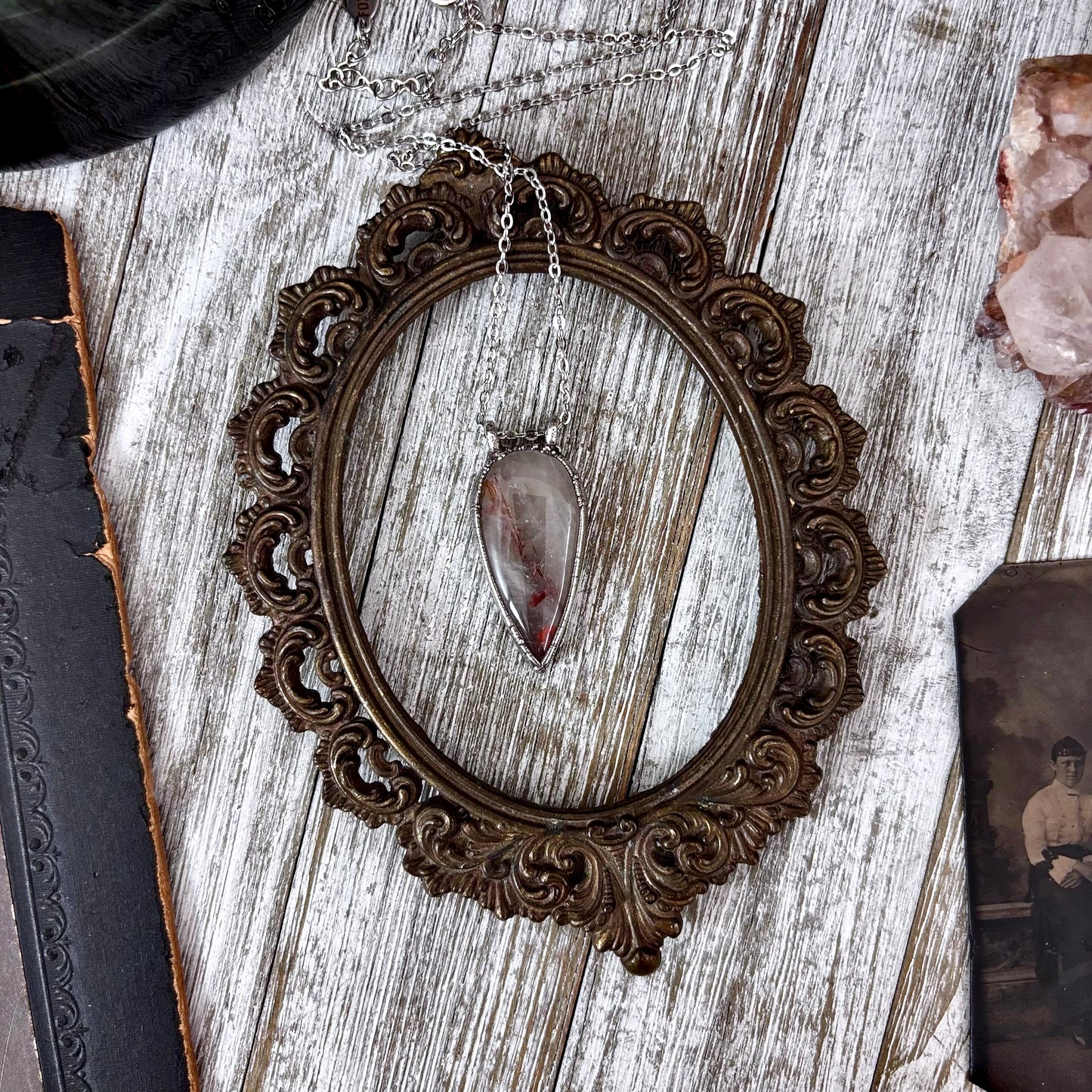 Rutilated Quartz Crystal Necklace in Fine Silver / Foxlark Collection - One of a Kind