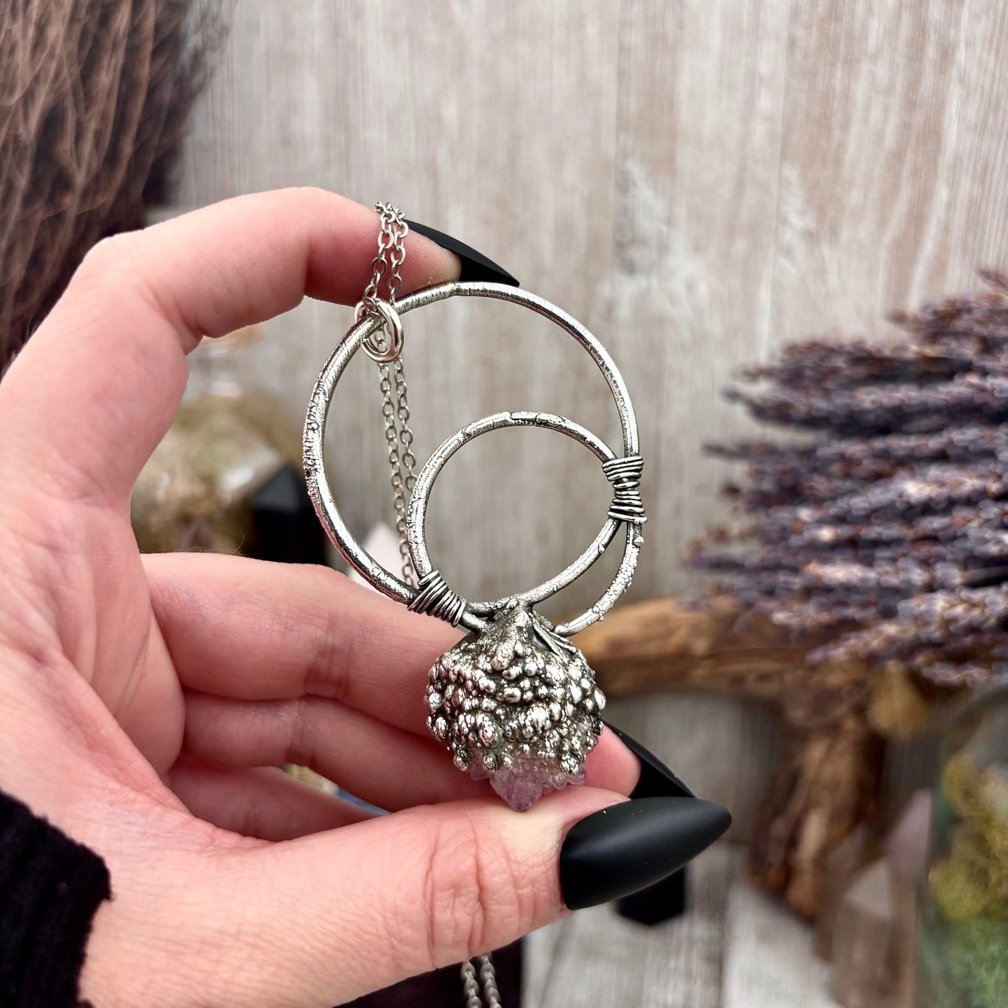 Raw Spirit Quartz Crystal Necklace in Fine Silver / Foxlark Collection - One of a Kind
