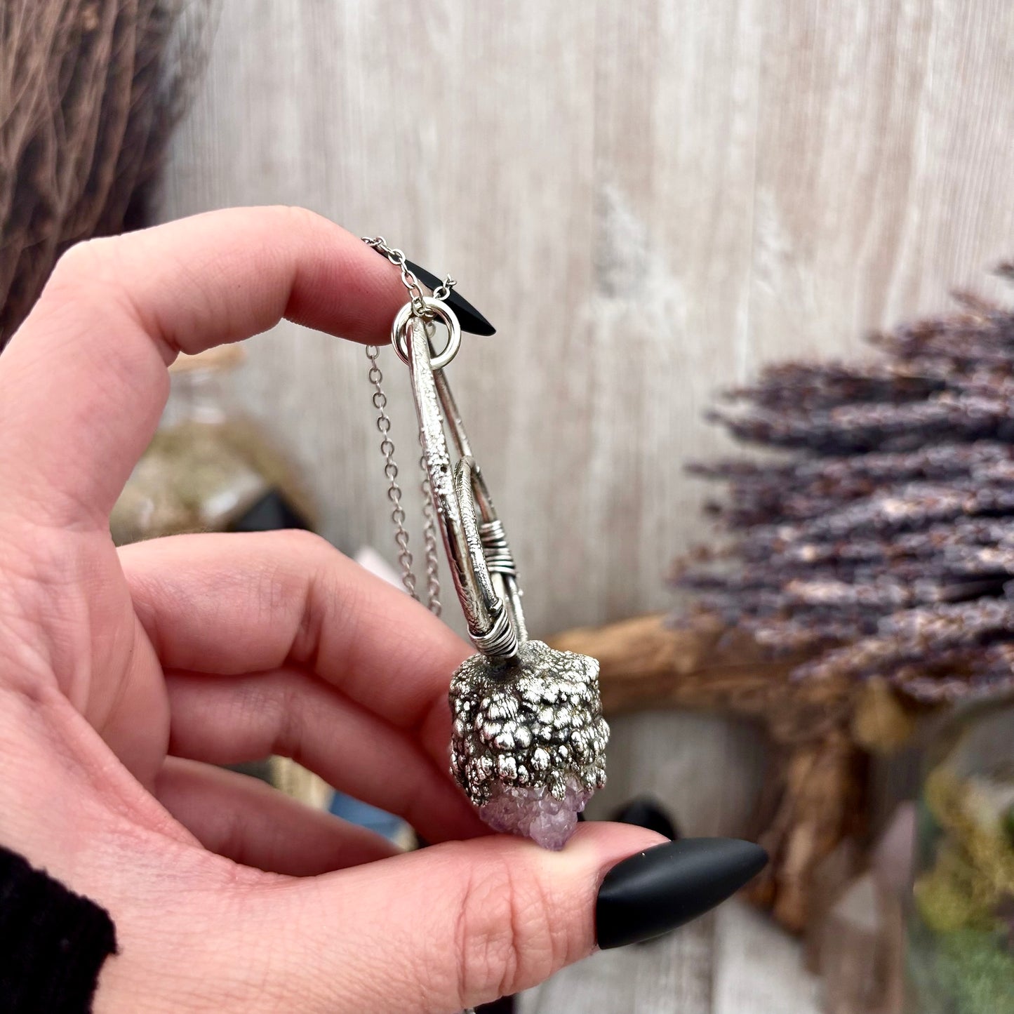 Raw Spirit Quartz Crystal Necklace in Fine Silver / Foxlark Collection - One of a Kind