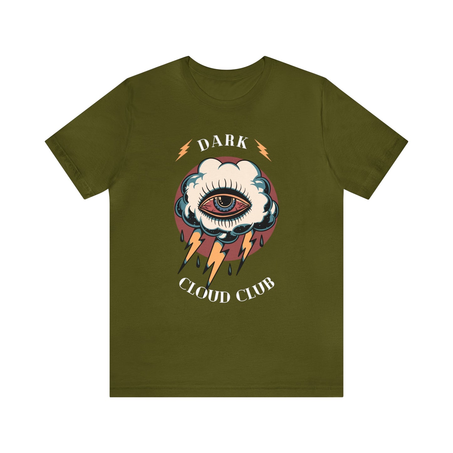 Dark Cloud Club Tattoo T-shirt / Dark Cloud Lightning Eye Unisex Vintage Traditional Tattoo Tee Shirt / Punk Rock Clothing Tshirt - Foxlark Crystal Jewelry