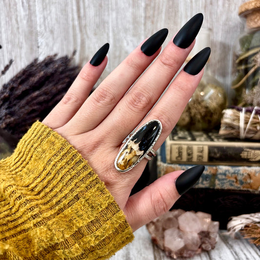 Fossilized Palm Root Ring Size 6.5  / Foxlark Crystal Jewelry Collection