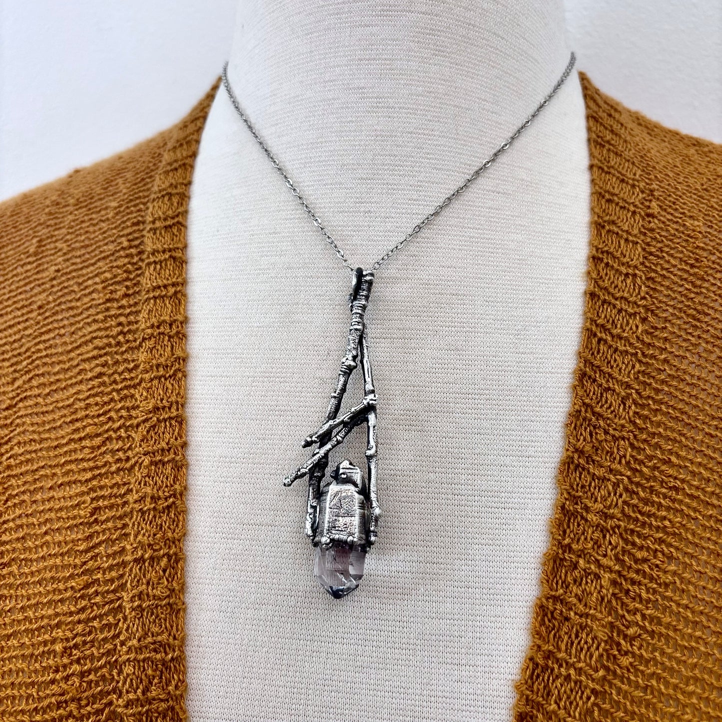 Raw Vera Cruz Amethyst Crystal Necklace in Silver / Sticks & Stones Collection