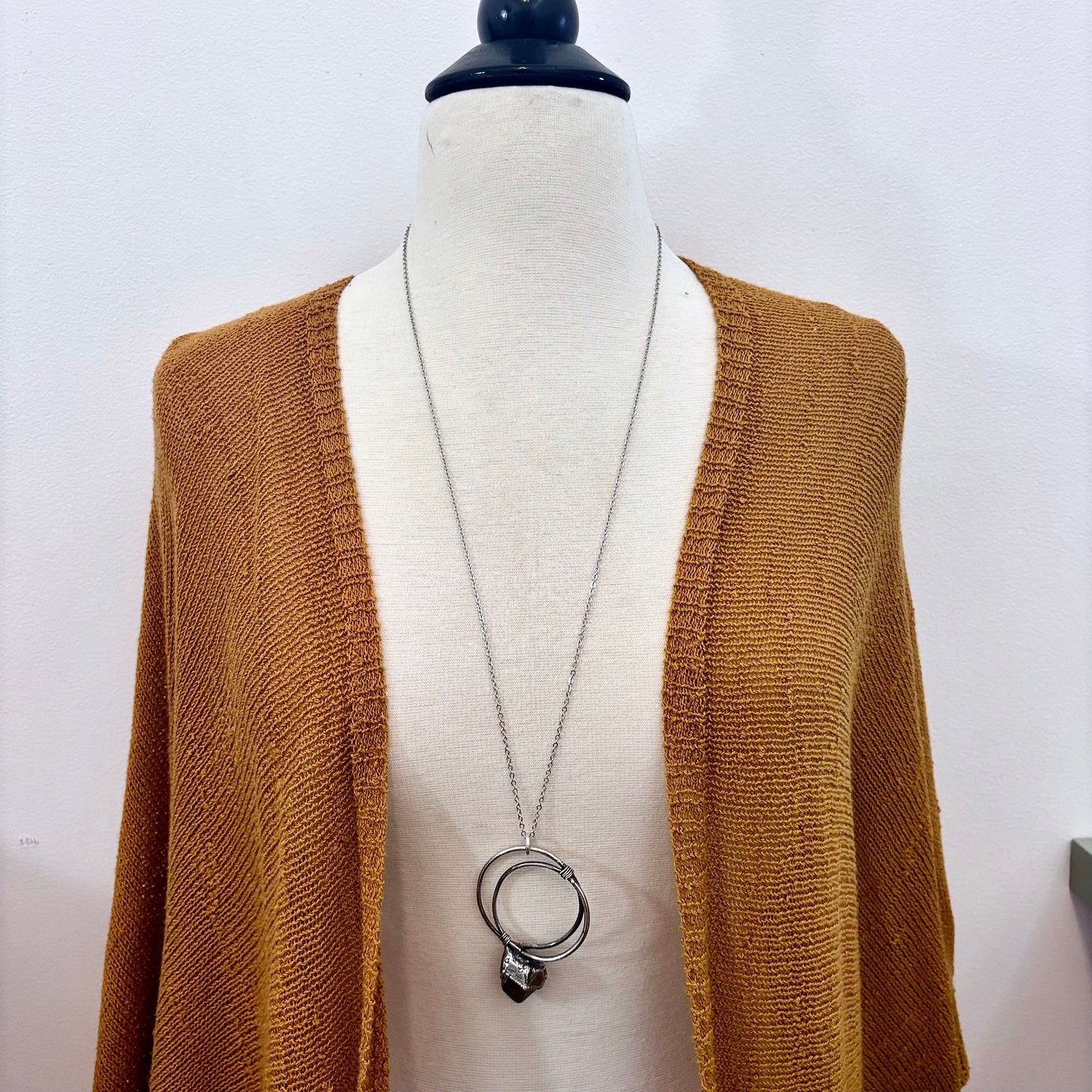 Raw Smoky Quartz Crystal Necklace in Fine Silver / Foxlark Collection - One of a Kind