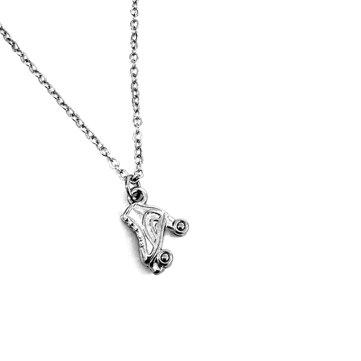 FoXLARK roller skate charm pendant with colorful wheels, perfect as a quirky necklace or charm from the Lucky Charm Bar collection.