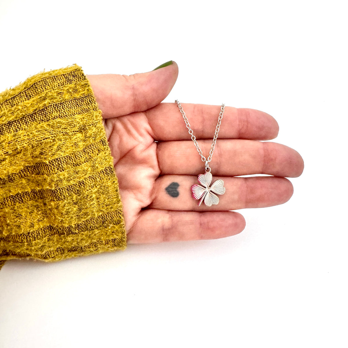 FOXLARK four-leaf clover charm pendant necklace featuring a lucky charm for good luck and jewelry accessories.