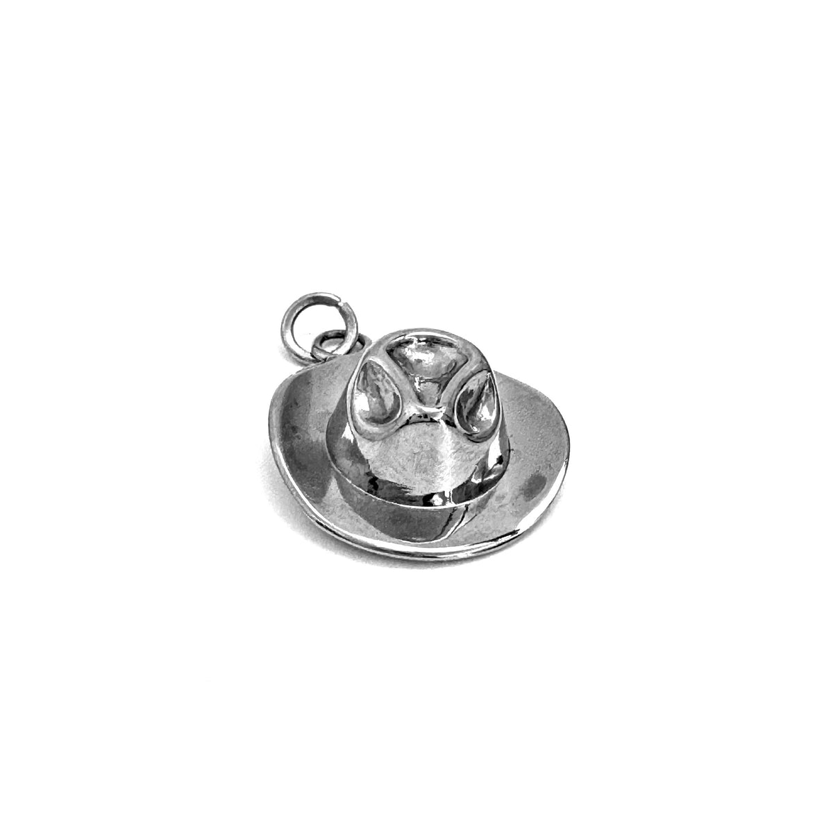 FOXLARK cowboy hat charm, Western-themed pendant for necklaces, featuring a detailed cowboy hat design on a gold-tone charm.