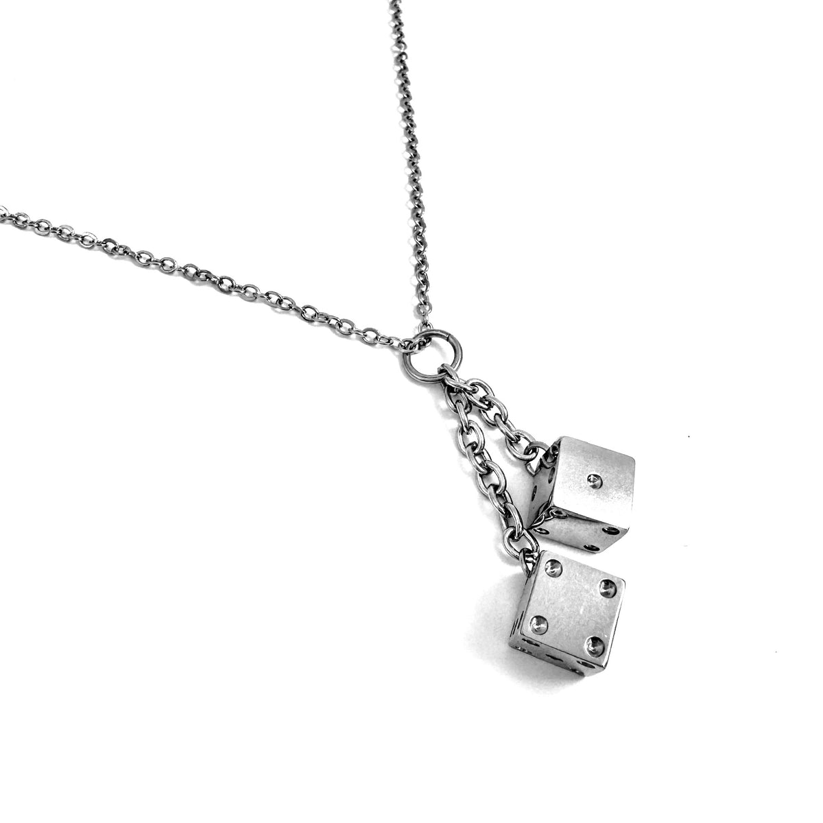 FOXLARK dice charm necklace pendant with a lucky roll design, perfect as a lucky charm or charm accessory.