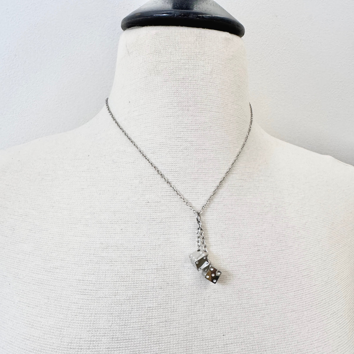 FoXLARK dice charm necklace pendant featuring a lucky dice design, perfect as a charm or lucky accessory.