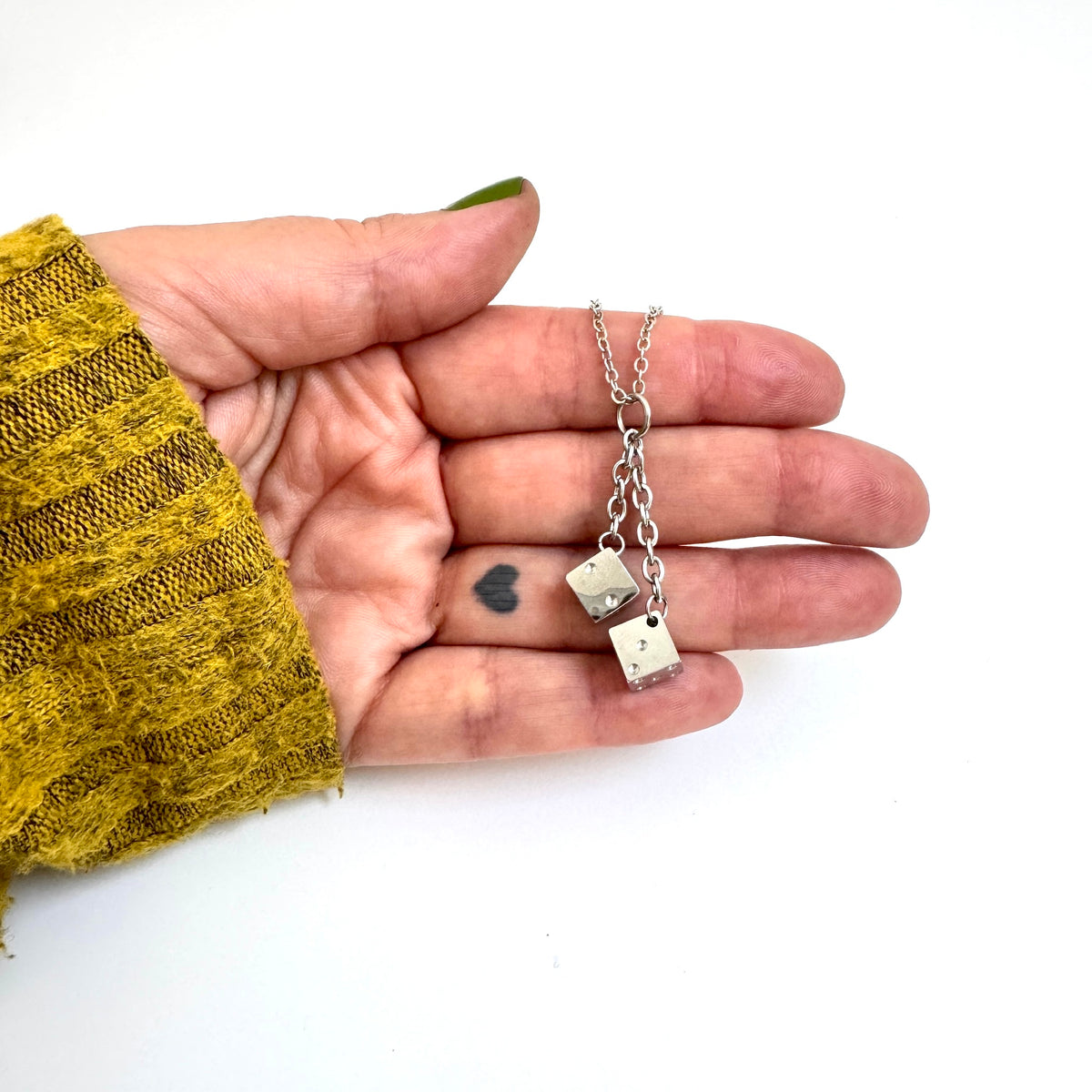 FOXLARK dice charm necklace pendant featuring a lucky dice design, perfect as a lucky charm or charm accessory.