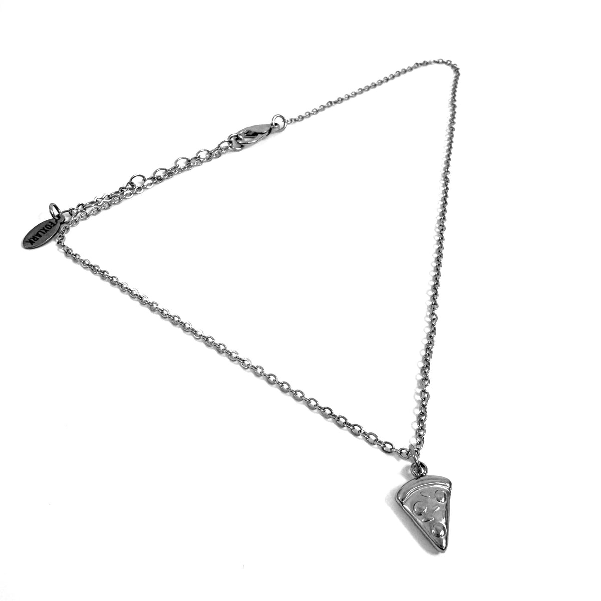 FOXLARK pizza slice charm for necklaces, quirky jewelry pendant shaped like a pizza slice, perfect for fun, casual accessories.