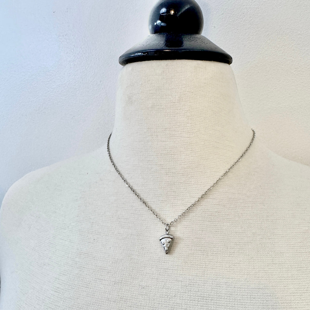 FOXLARK Pizza Slice Charm or Pendant Necklace featuring a fun, quirky design perfect for pizza lovers or charm collectors.