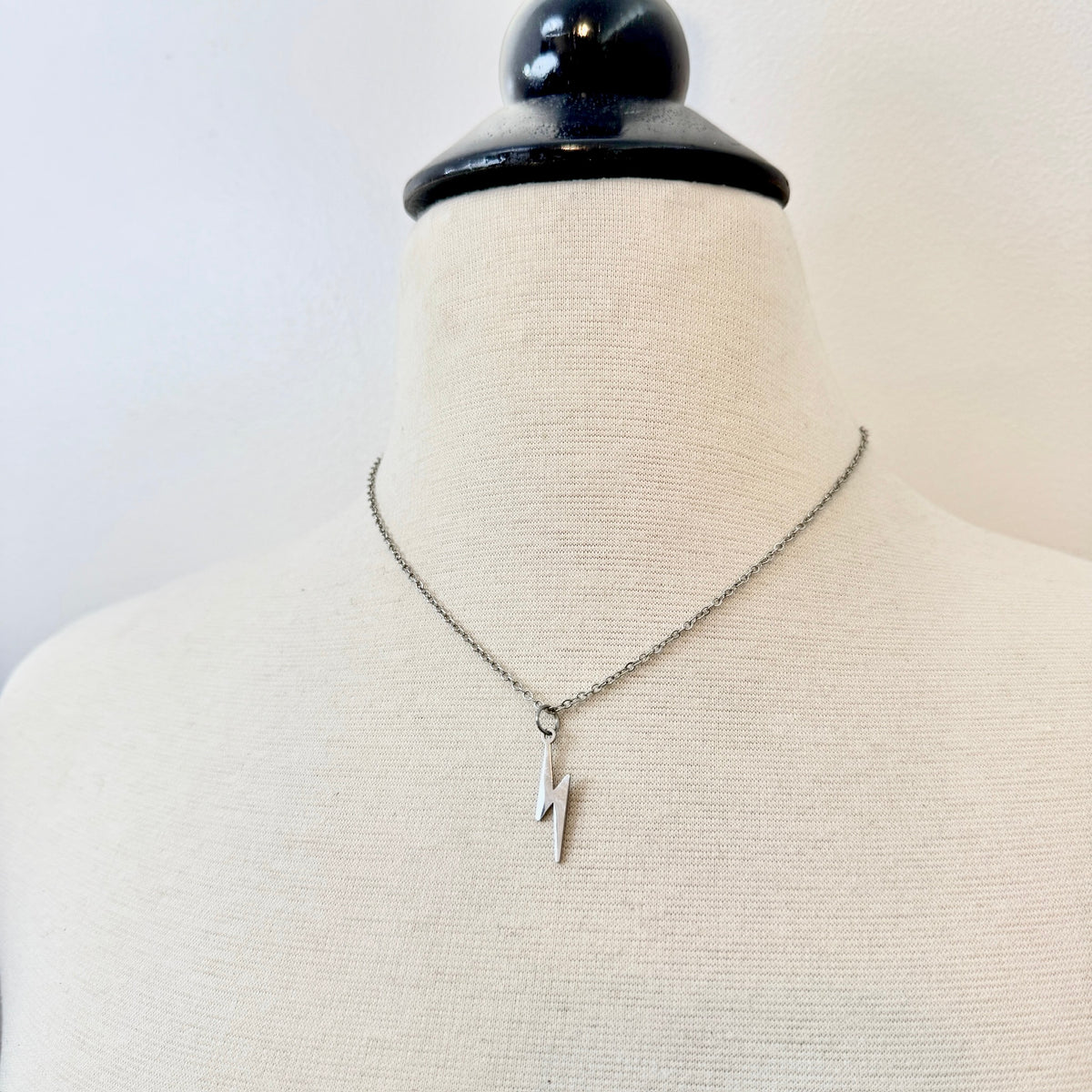 Foxtark Lightning Bolt Charm pendant, dainty necklace charm with a striking lightning bolt design, ideal for jewelry accessories.