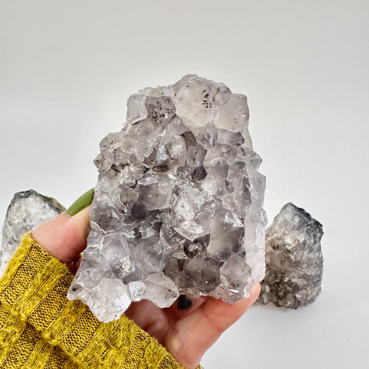 Self-standing amethyst geode crystal cluster from FoxlarkCrystals, showcasing purple crystalline formations on a natural base.