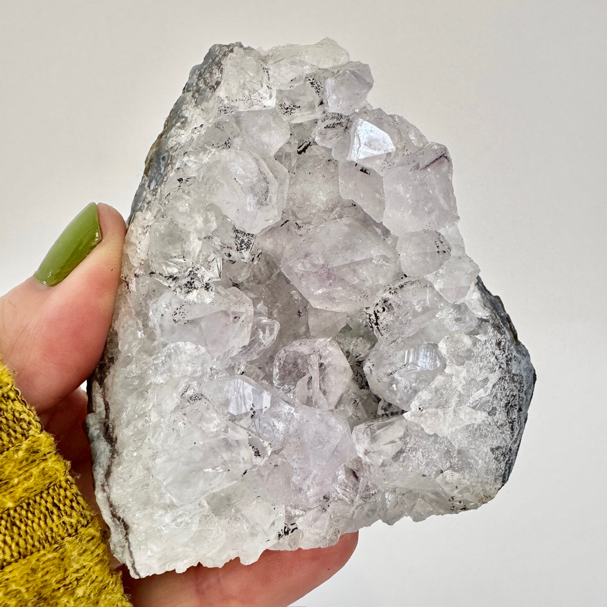 Self-standing amethyst geode crystal cluster by FoxlarkCrystals, featuring purple and violet quartz crystals with a natural formation.