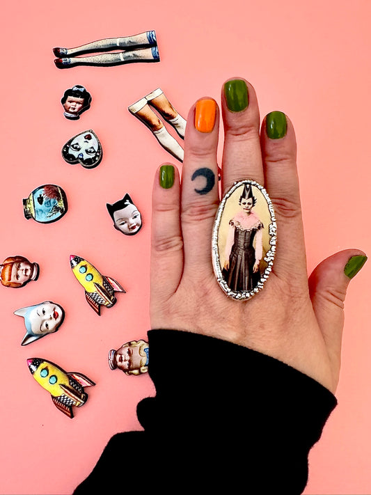 Party Girl Statement Ring – Fine Silver, Size 10 | The Weirdlings Collection
