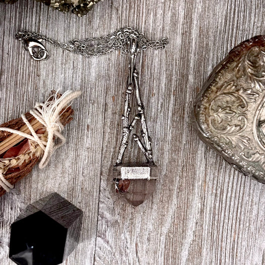 Garden Quartz Crystal Necklace in Silver /Sticks & Stones Collection