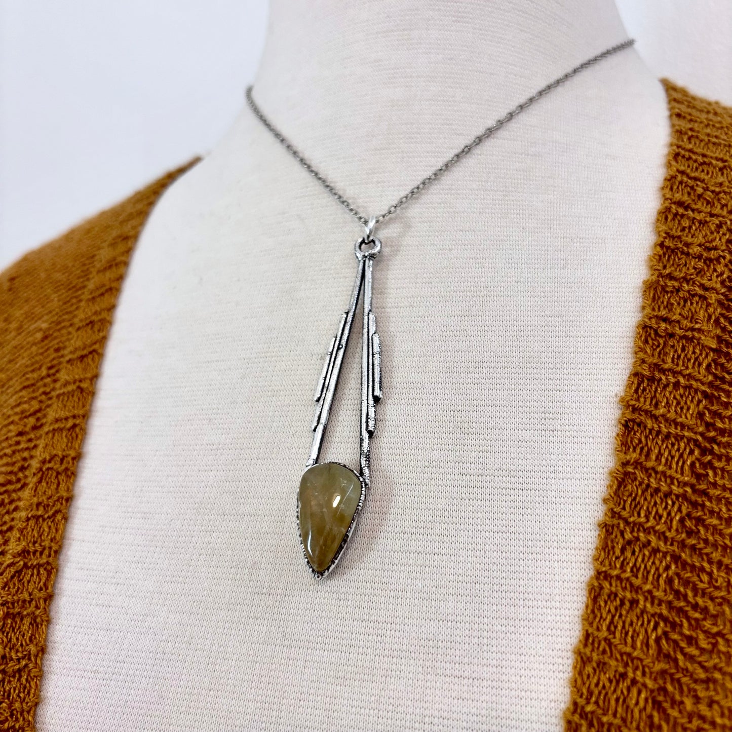 Citrine Crystal Necklace in Fine Silver / Foxlark Collection - One of a Kind