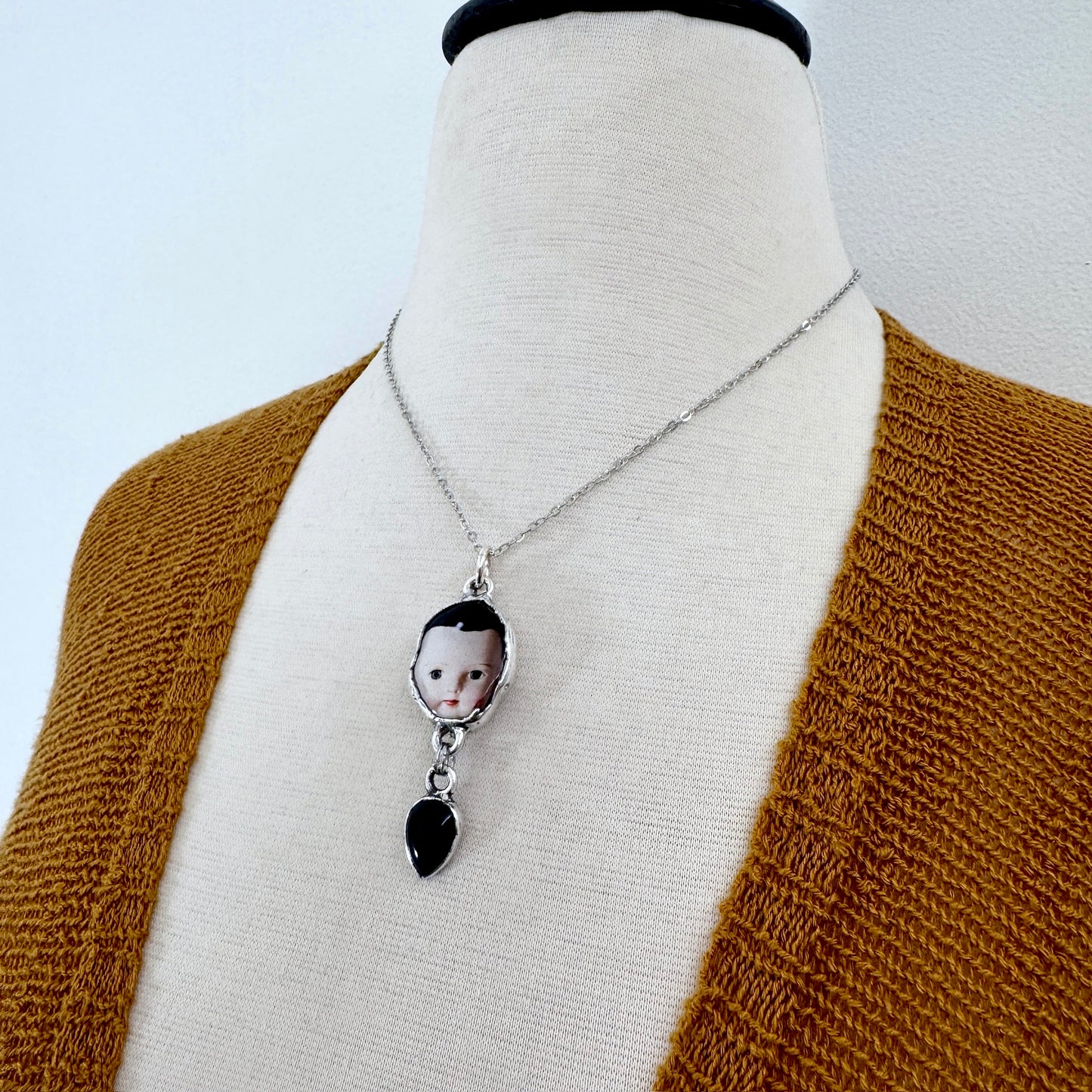 The Weirdlings - Fine Silver Necklace with Obsidian / One of a Kind
