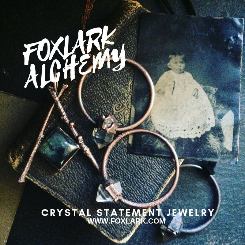 Clear Quartz Crystal Point Necklace in Sterling Silver -Designed by FOXLARK Collection.