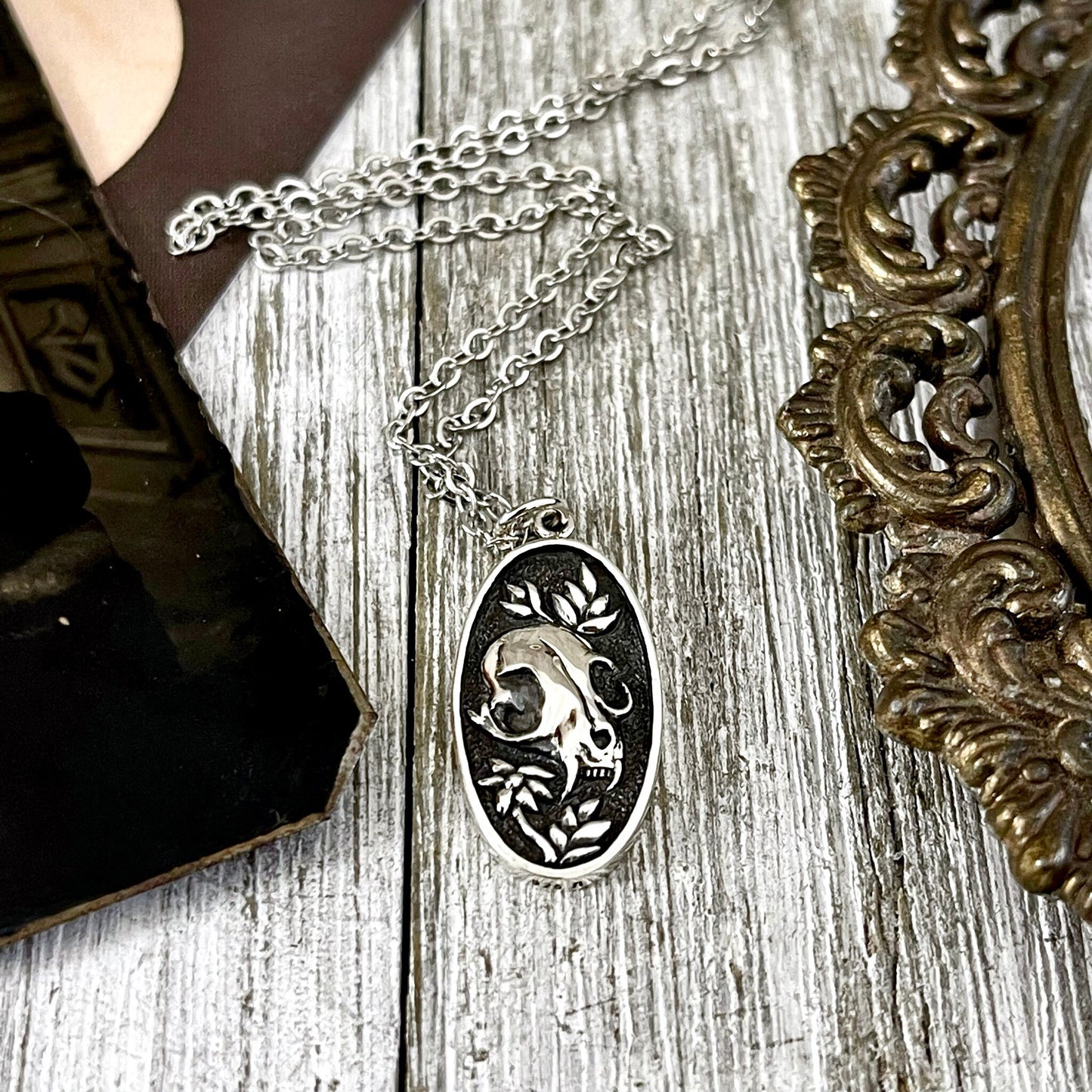 Tiny Talisman Collection - Sterling Silver Cat Skull 23x12mm /.