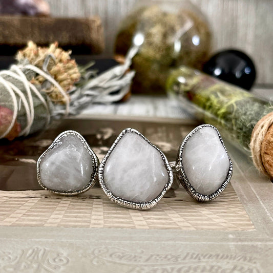 Rose Quartz Small Stone Ring in Fine Silver Size 5 6 7 8 9 10 / Foxlark Collection