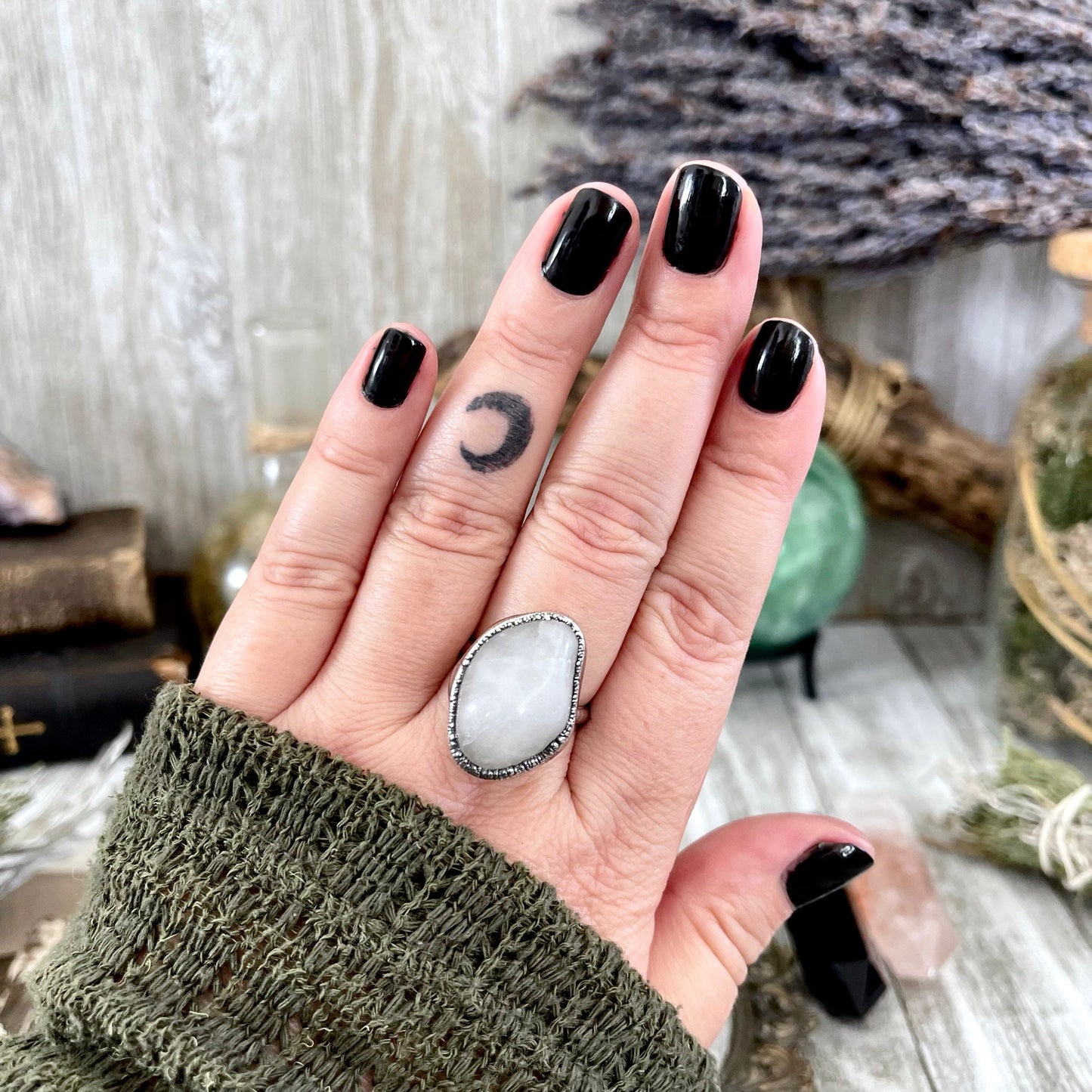 Rose Quartz Small Stone Ring in Fine Silver Size 5 6 7 8 9 10 / Foxlark Collection