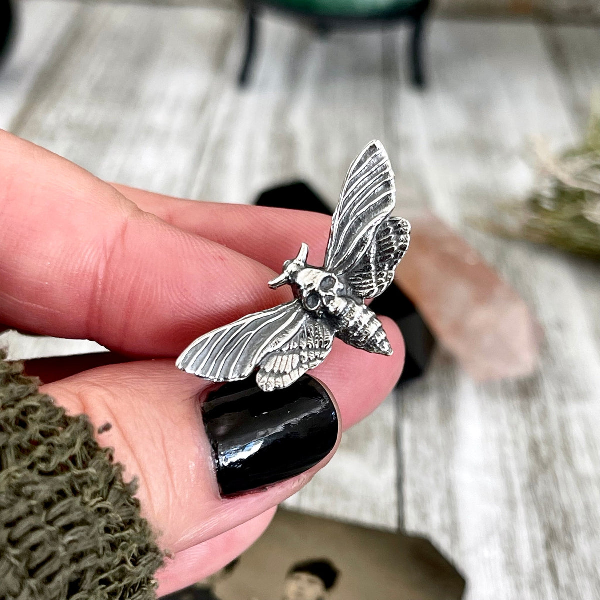 Alternative Ring, Bohemian Ring, boho jewelry, boho ring, CURATED- RINGS, Death's Head Moth, Etsy ID: 1568342074, Festival Jewelry, Gift for Woman, Gothic Jewelry, Gothic Ring, gypsy ring, Jewelry, Rings, Statement Rings, Witch Jewelry, Witch necklace, Wi