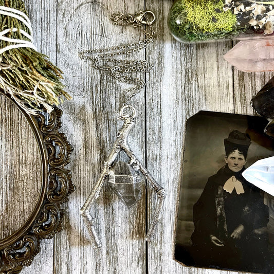 big crystal Necklace, Big Gothic Necklace, Bohemian Jewelry, Crystal Necklaces, Crystal Pendant, Etsy ID: 1634820585, FOXLARK- NECKLACES, herkimer diamond, Jewelry, nature inspired, Necklaces, Silver Jewelry, Silver Necklace, Silver Stone Jewelry, Stateme