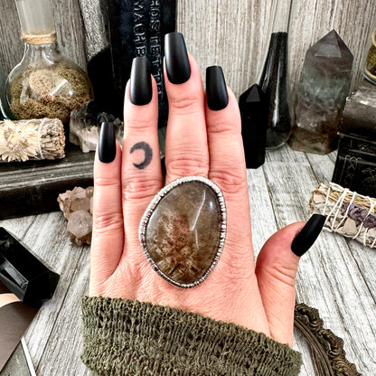 Smoky Garden Quartz Ring Silver Size 10.5 / Foxlark Crystal Jewelry Collection