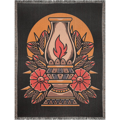 Lantern Traditional Tattoo Style - Woven Blanket