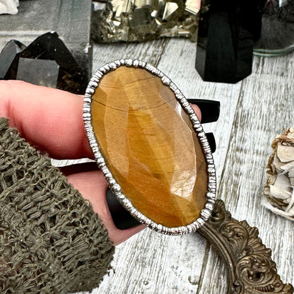 Large Tigers Eye Ring Size 9 / Foxlark Collection