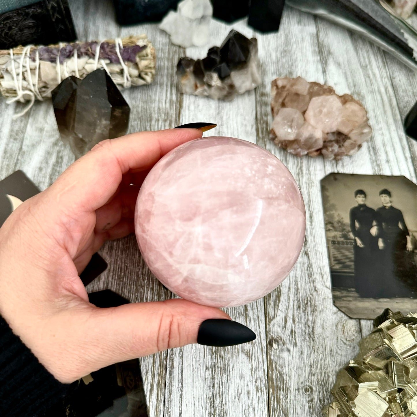 Rose Quartz Crystal Ball / FoxlarkCrystals