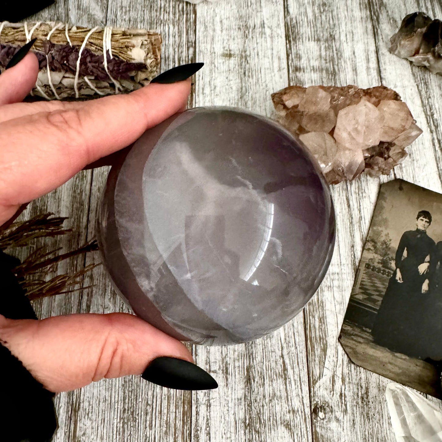 Purple and Green Fluorite Crystal Ball / FoxlarkCrystals