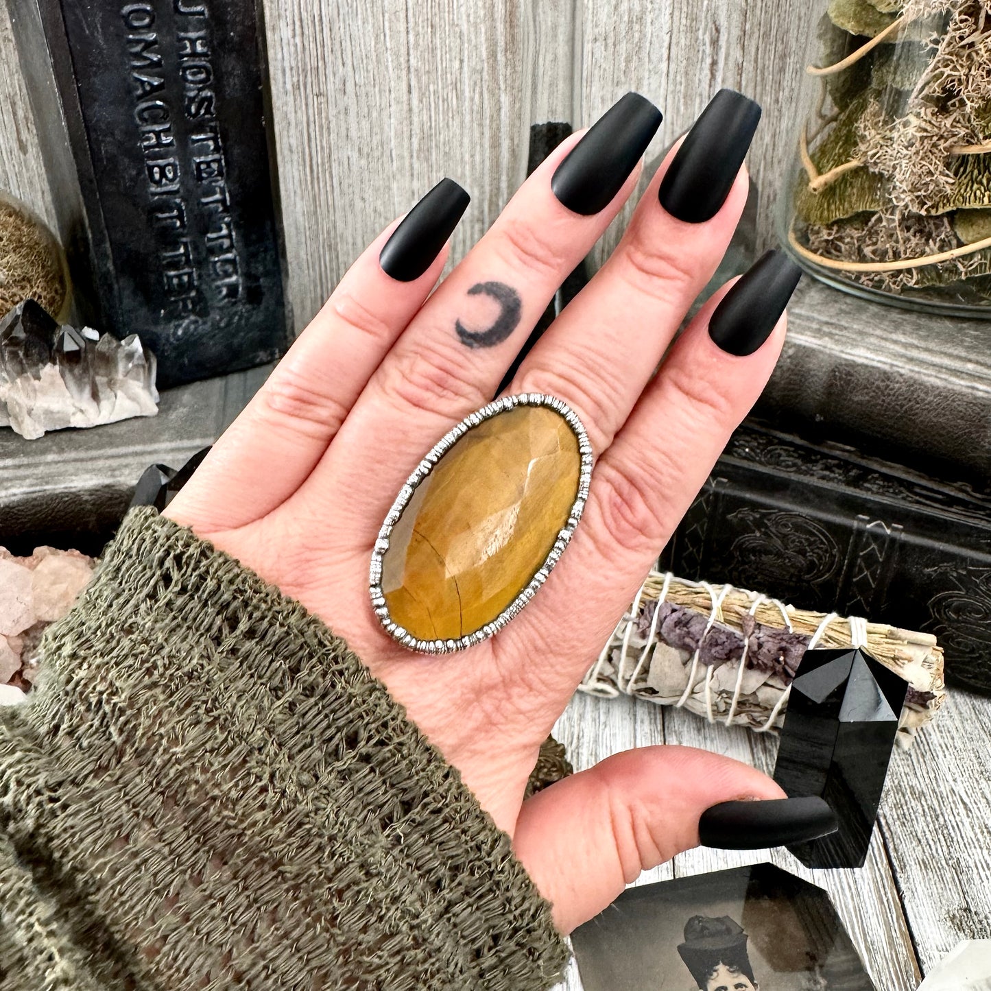 Large Tigers Eye Ring Size 9 / Foxlark Collection