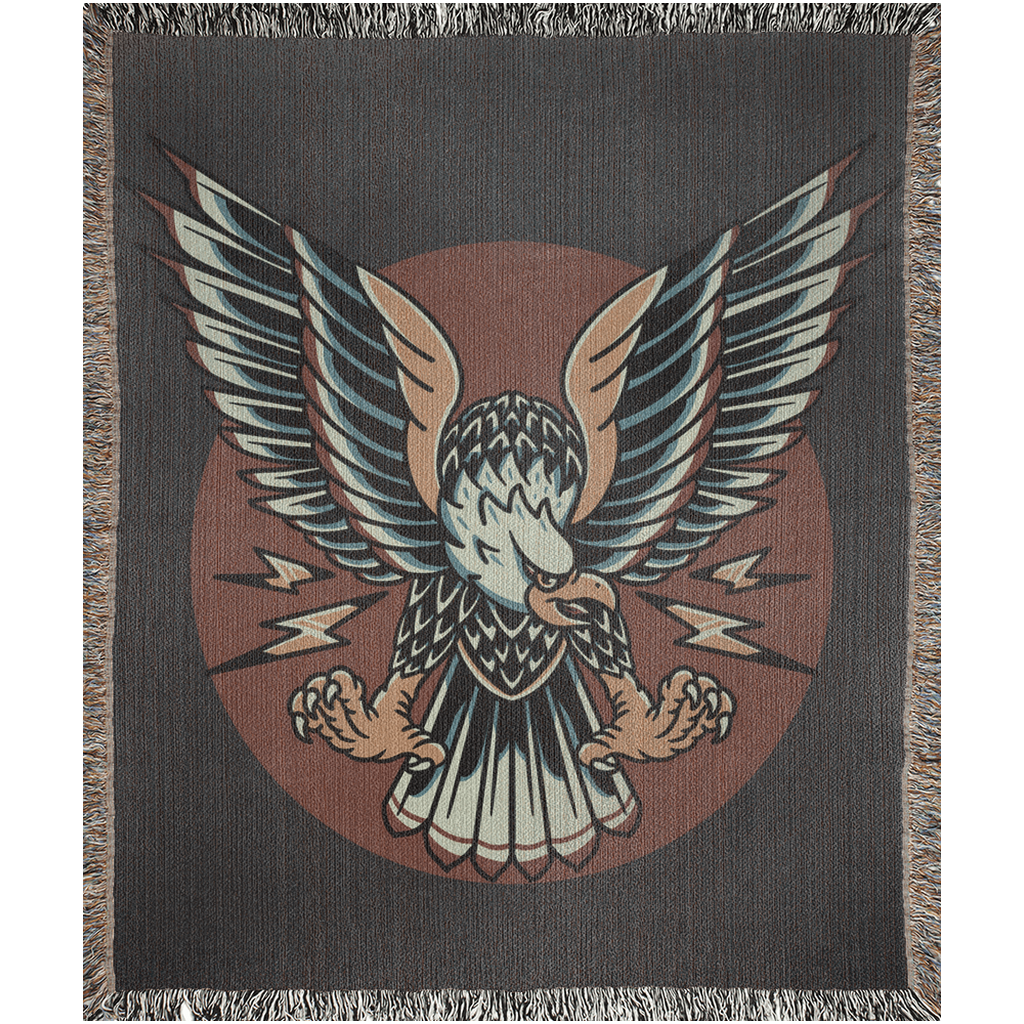 Eagle Traditional Tattoo Style Woven Blanket