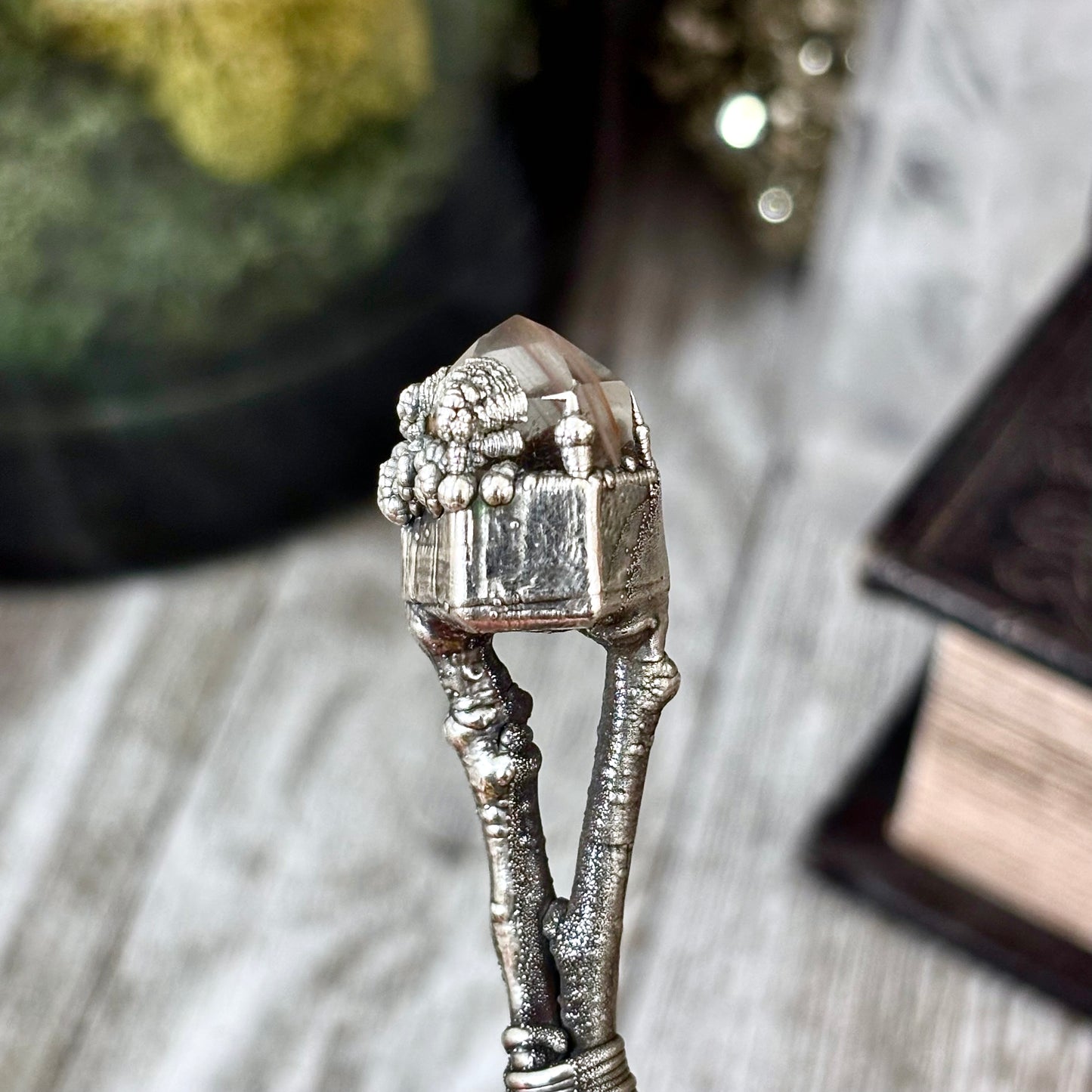 Sticks & Stones Collection- Garden Quartz Crystal Necklace in Silver