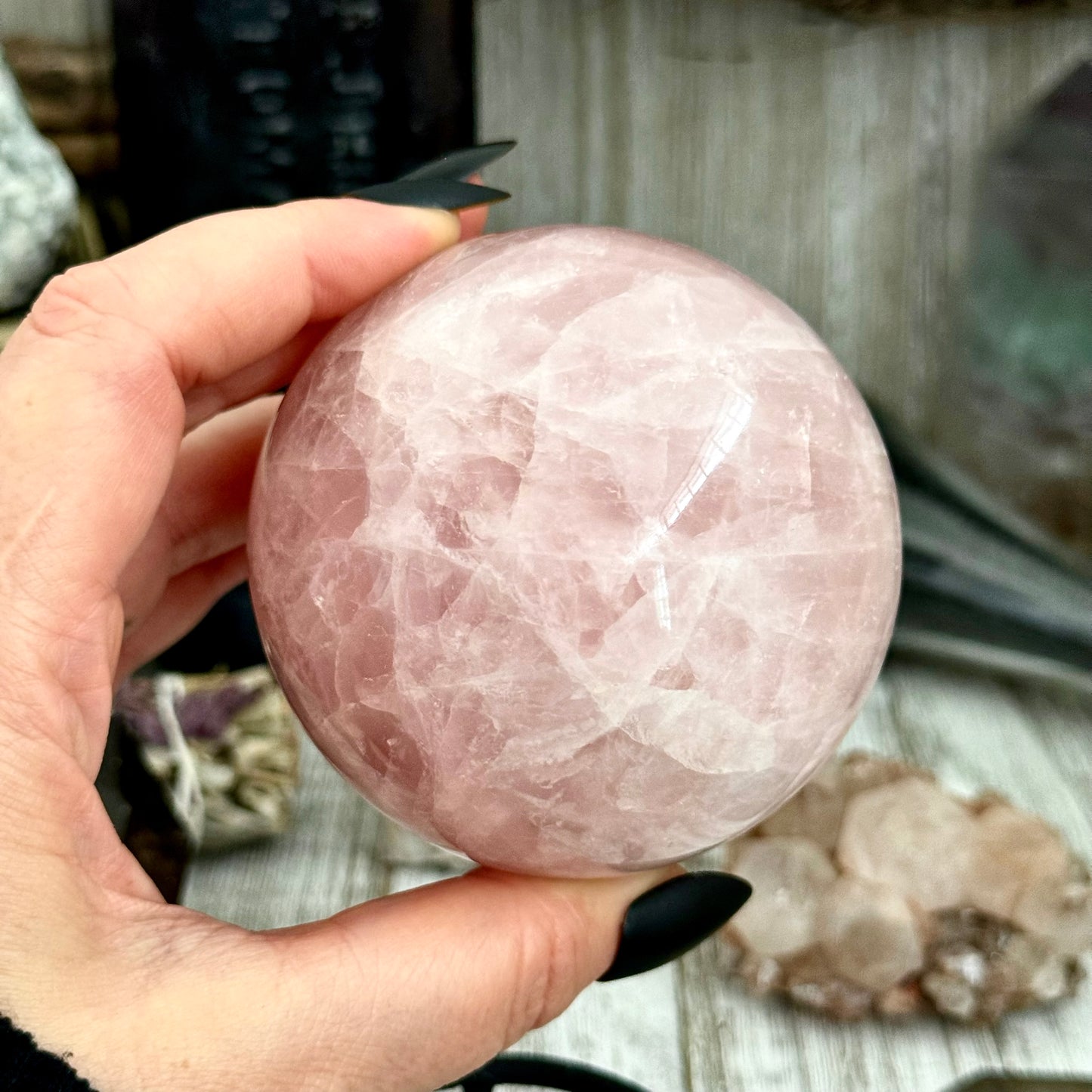 Rose Quartz Crystal Ball / FoxlarkCrystals