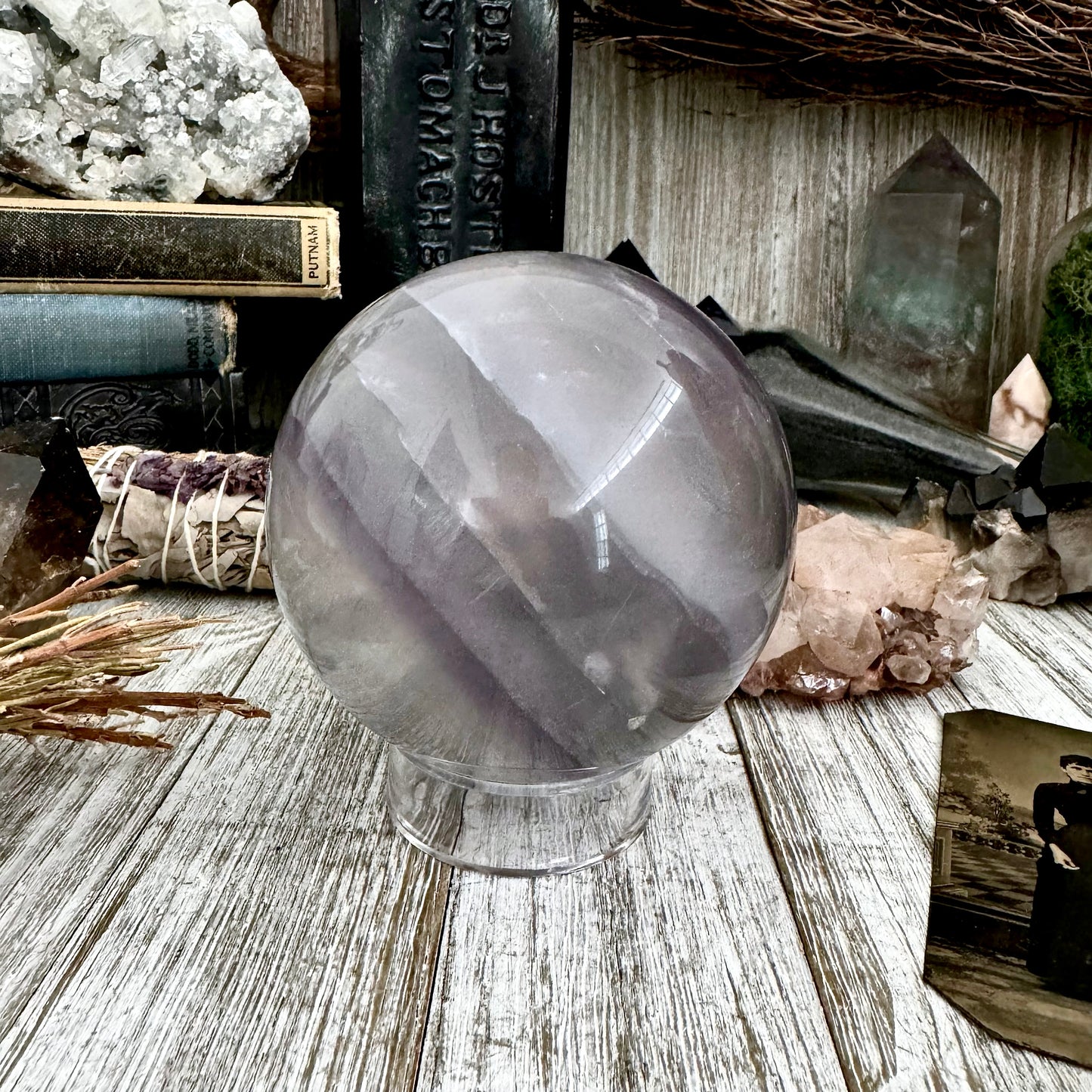 Purple and Green Fluorite Crystal Ball / FoxlarkCrystals