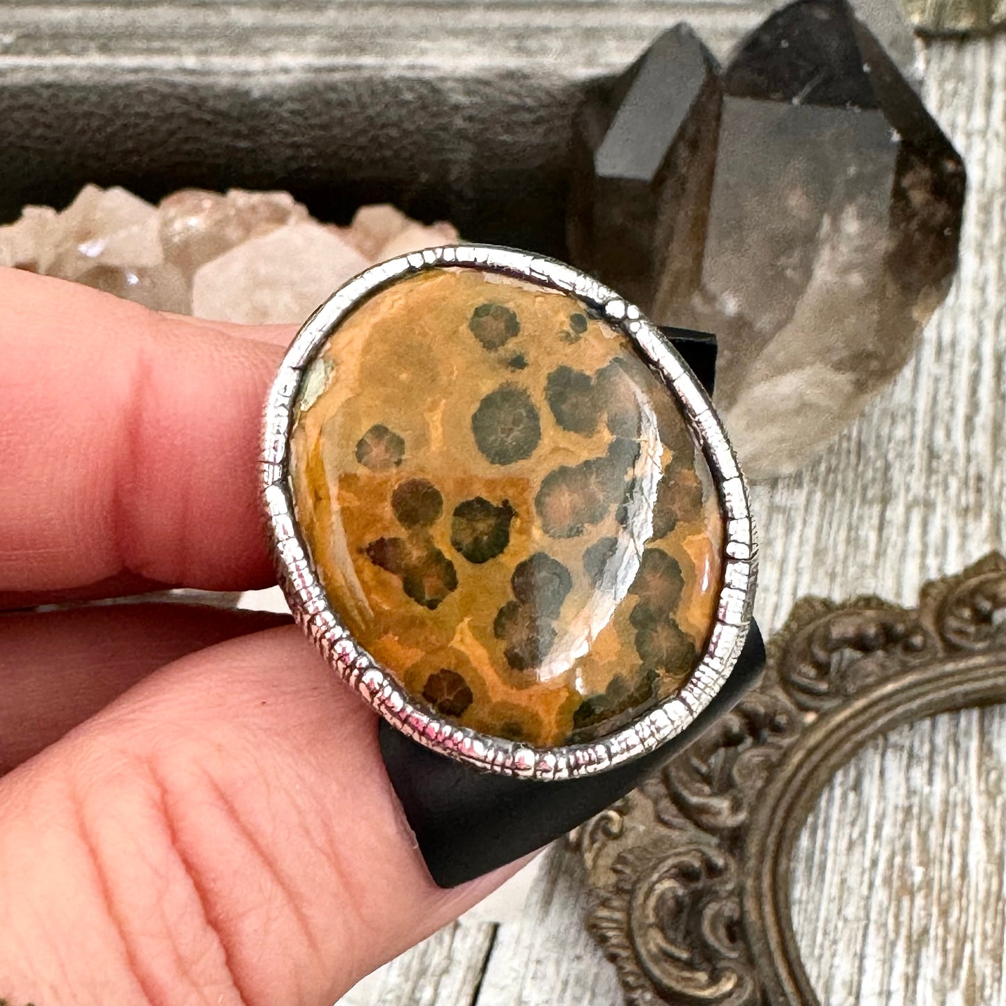 Ocean Jasper Ring Silver Size 7 8 9 10  / Foxlark Collection