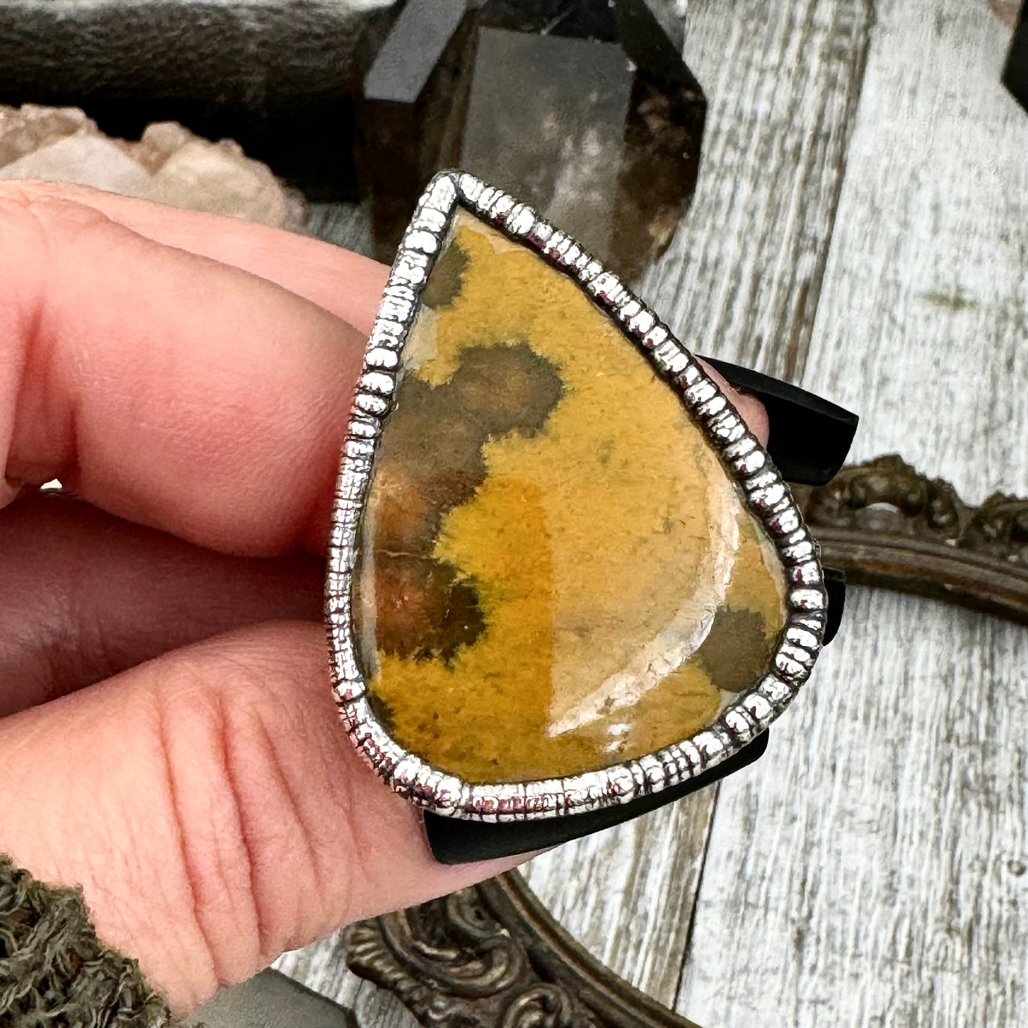 Ocean Jasper Ring Silver Size 7 8 9 10  / Foxlark Collection